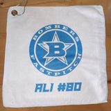16"X16" CUSTOM PIN TRADING, RALLY TOWELS