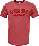 TX HEAT HEATHER RED T-SHIRT - POLY/COTTON BLEND