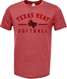 TX HEAT HEATHER RED T-SHIRT - POLY/COTTON BLEND
