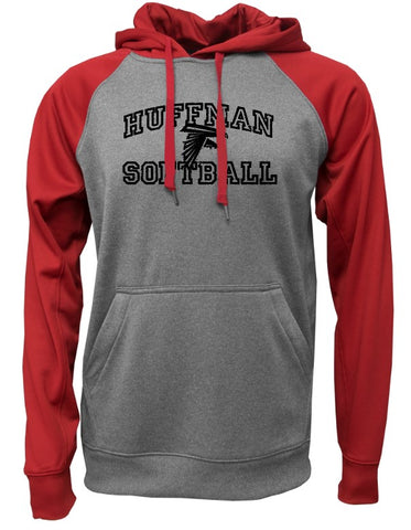 HUFFMAN SOFTBALL 2 TONE HOODIE RED
