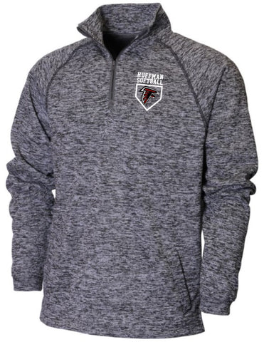 HUFFMAN SOFTBALL 1/4 ZIP VINTAGE HEATHER PULLOVER